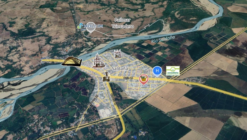 Imágen de la localización del proyecto Explotación y producción de agregados de los materiales de arrastre del río Saldaña