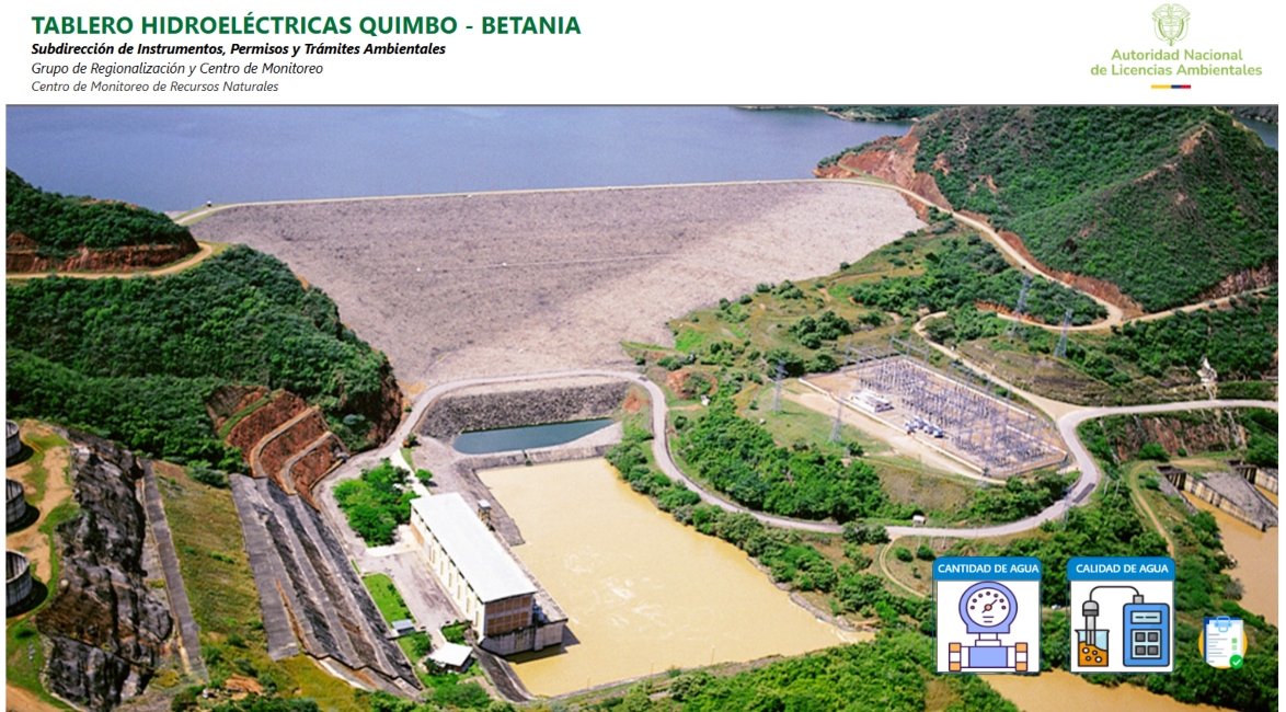 Imagen del tablero de control de la Hidroeléctrica Quimbo - Betania