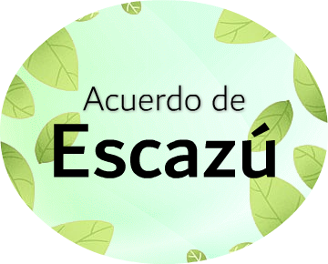 hojas árbol de fondo con titulo Acuerdo de Escazú