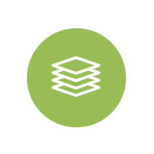 Icono fondo verde con capas geográficas