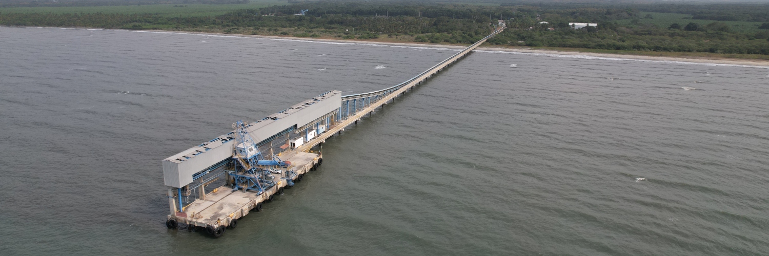 Imagen aérea del terminal portuario Río Córdoba.