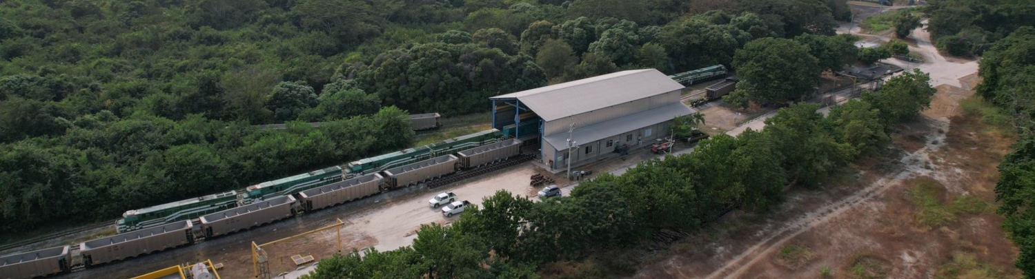 Imagen aérea del muelle privado para cargue de carbón en Ciénaga, Magdalena