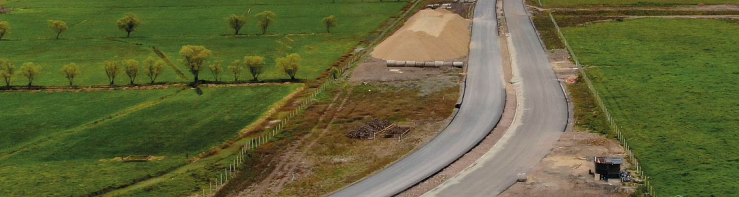 Tramo de la variante de chía en proceso de construcción