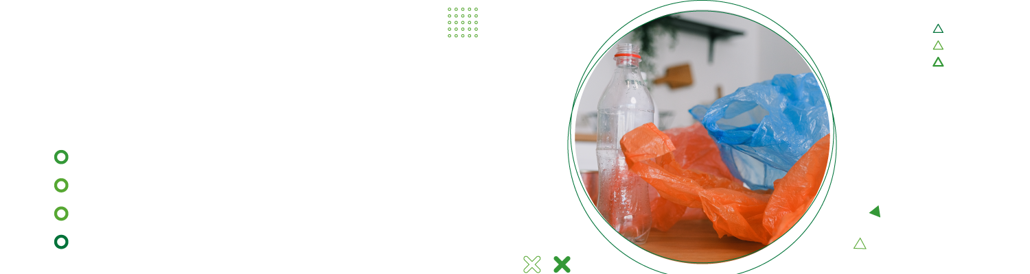 Fondo blanco con imagen de plasticos